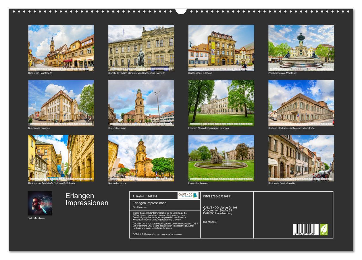 Bild: 9783435226931 | Erlangen Impressionen (Wandkalender 2025 DIN A2 quer), CALVENDO...