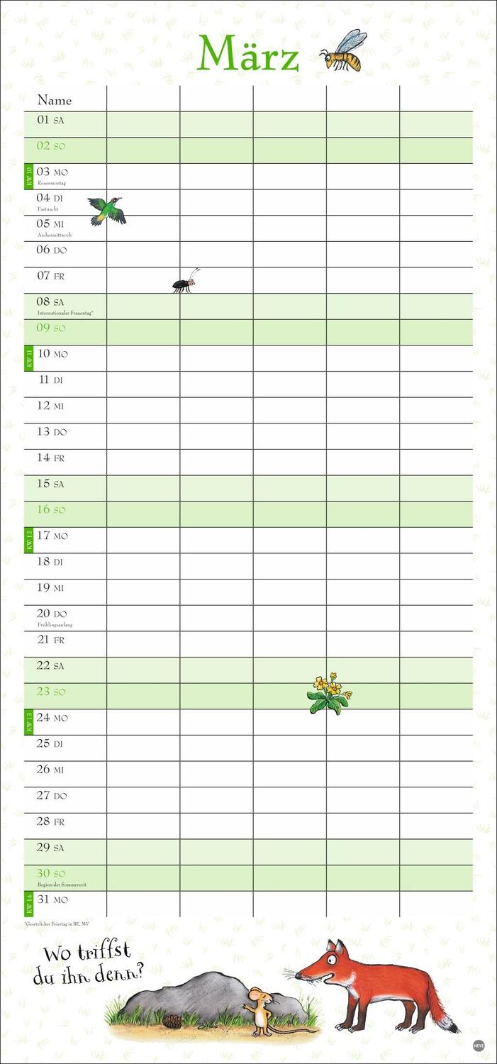 Bild: 9783756405923 | Der Grüffelo Familienplaner 2025 | Kalender | Familienplaner Athesia