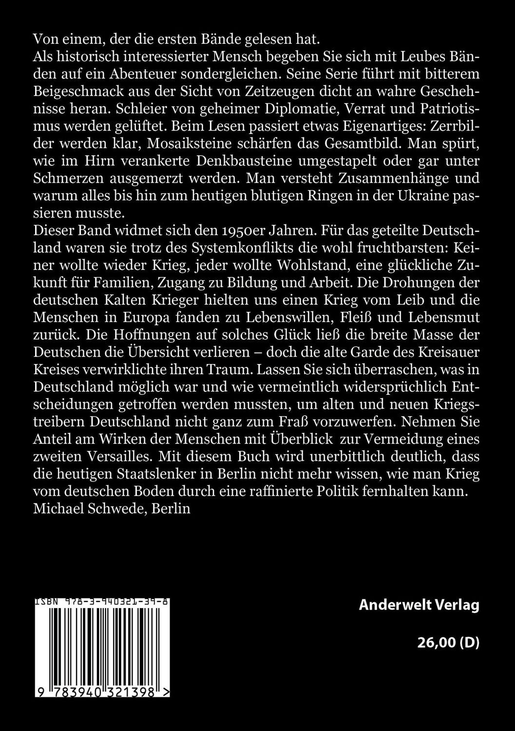 Rückseite: 9783940321398 | Auf des Messers Schneide | Wir spielen Risiko - 1952 bis 1960 | Leube