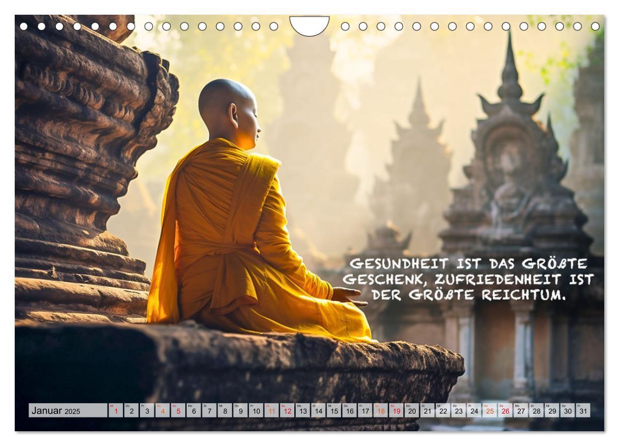 Bild: 9783383775000 | Buddhistische Sprüche (Wandkalender 2025 DIN A4 quer), CALVENDO...