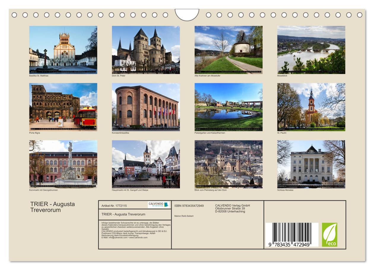 Bild: 9783435472949 | TRIER - Augusta Treverorum (Wandkalender 2025 DIN A4 quer),...