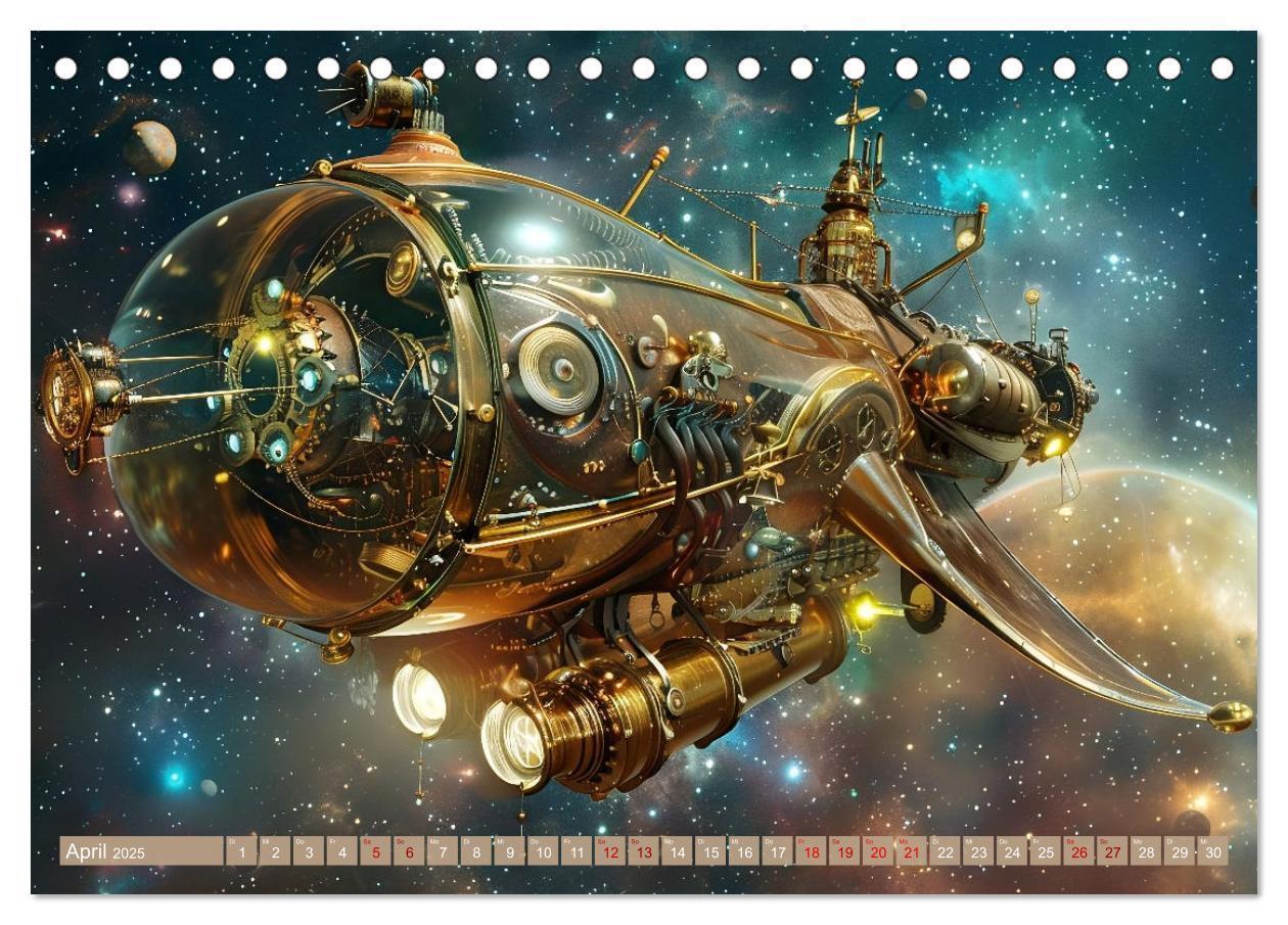 Bild: 9783435652846 | Steampunk im Weltall (Tischkalender 2025 DIN A5 quer), CALVENDO...