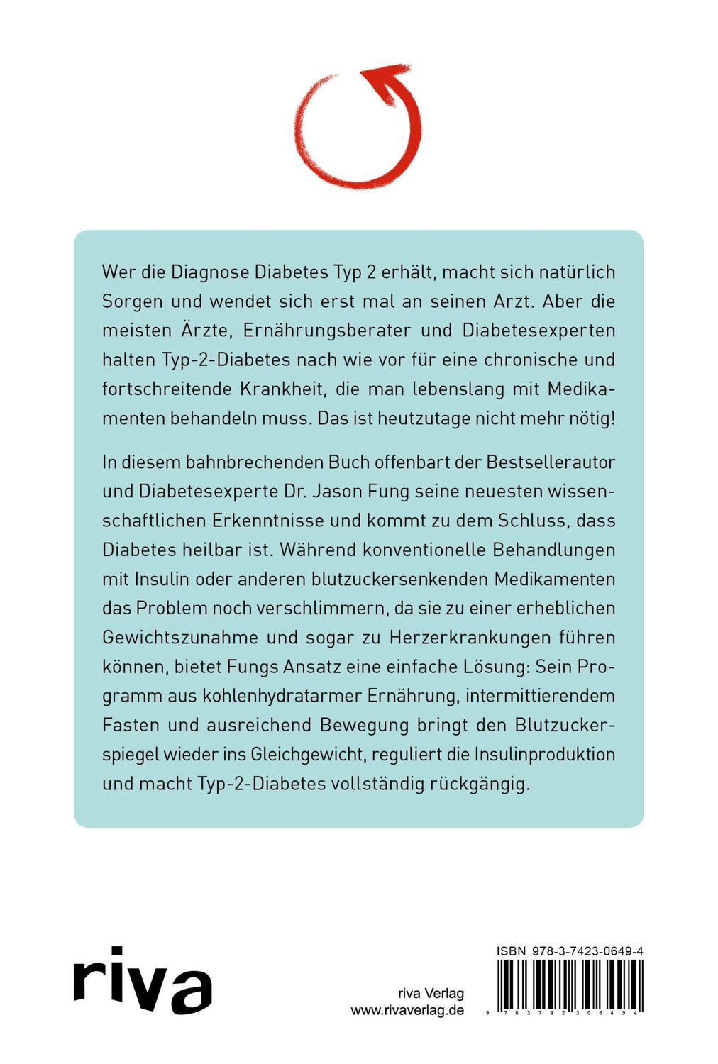 Rückseite: 9783742306494 | Diabetes rückgängig machen | Jason Fung | Taschenbuch | 300 S. | 2018