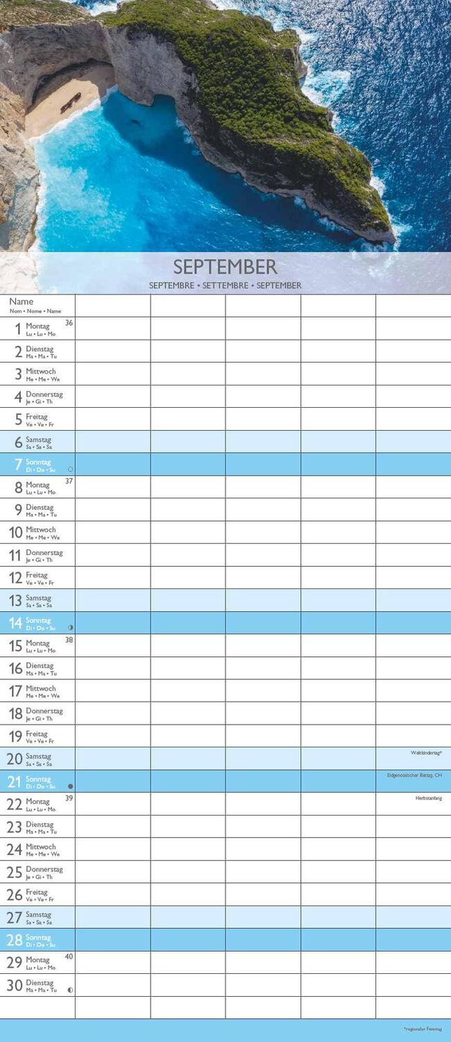 Bild: 4251732341428 | Traumziele 2025 Familienplaner - Familienkalender - Wandkalender -...