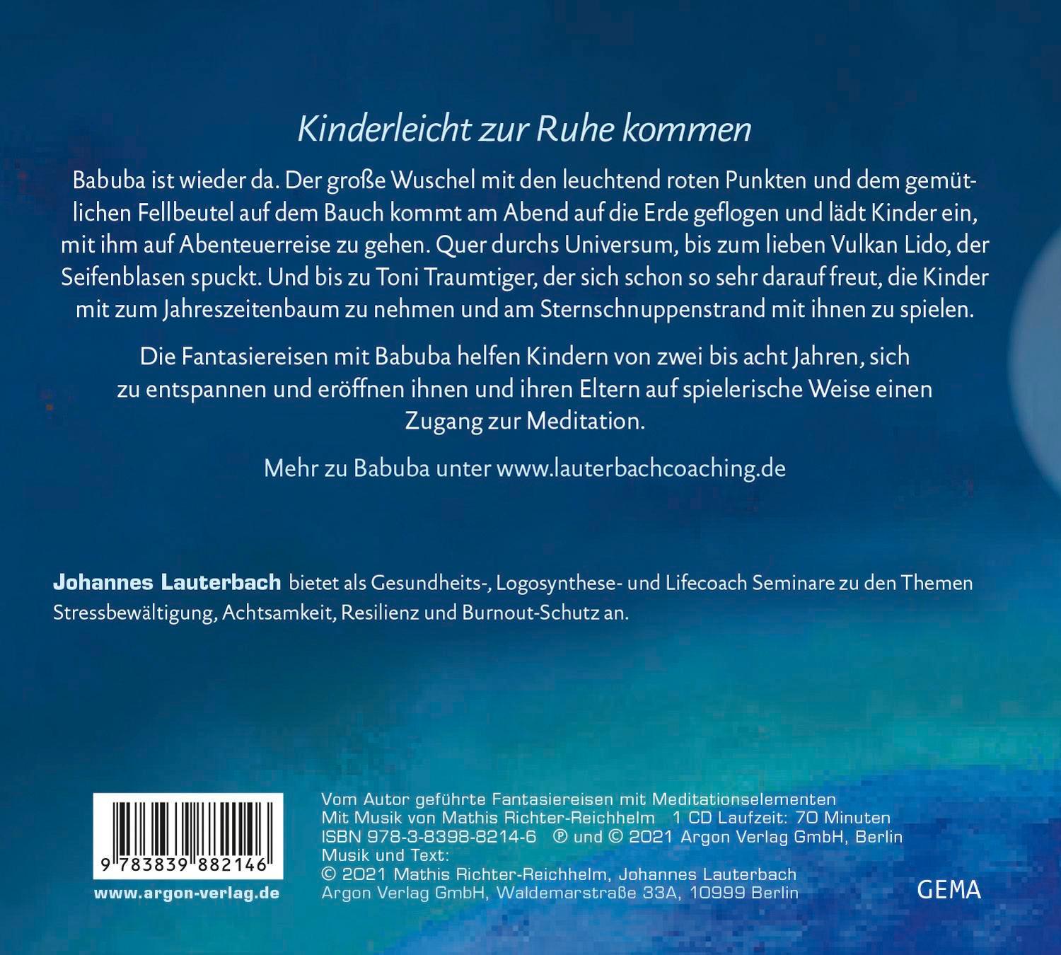 Rückseite: 9783839882146 | Babuba und der Traumtiger | Johannes Lauterbach | Audio-CD | 70 Min.