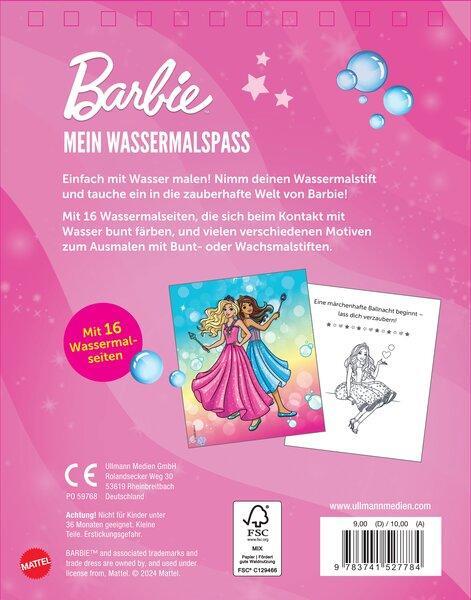 Rückseite: 9783741527784 | Mein Wassermalspaß - Barbie | Buch | 32 S. | Deutsch | 2024