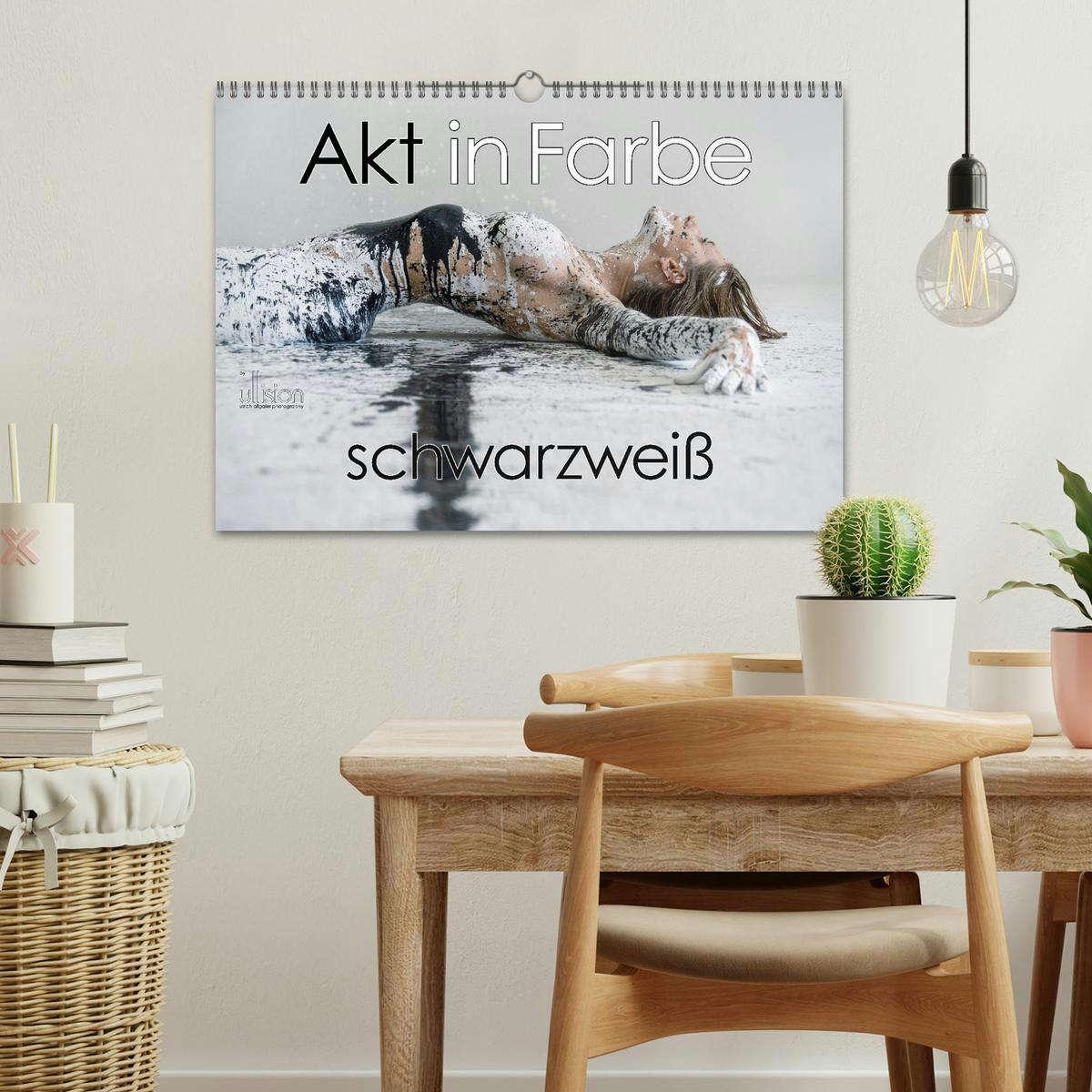 Bild: 9783383836671 | Akt in Farbe ¿ schwarzweiß (Wandkalender 2025 DIN A3 quer),...