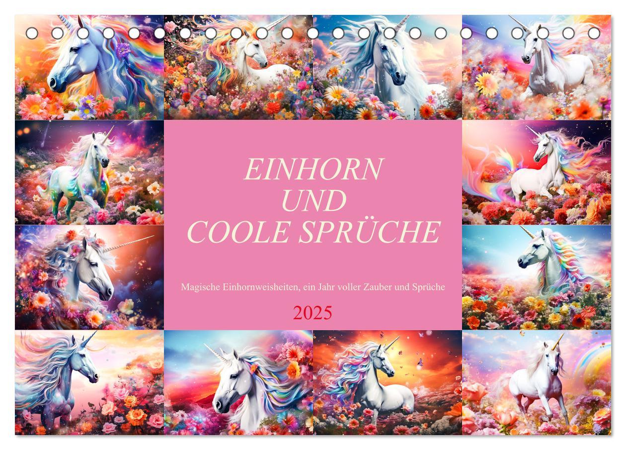 Cover: 9783383863240 | Einhorn und coole Sprüche (Tischkalender 2025 DIN A5 quer),...