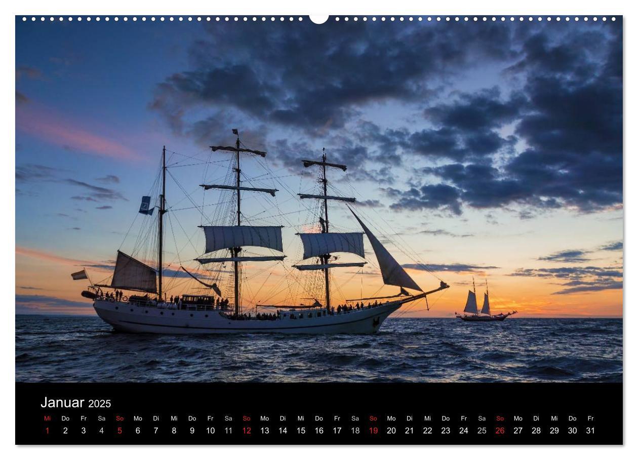 Bild: 9783435581092 | Windjammer auf der Ostsee im Abendlicht (Wandkalender 2025 DIN A2...