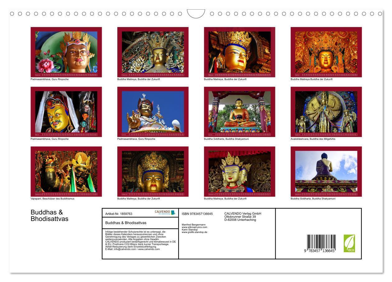 Bild: 9783457136645 | Buddhas &amp; Bhodisattvas (Wandkalender 2025 DIN A3 quer), CALVENDO...