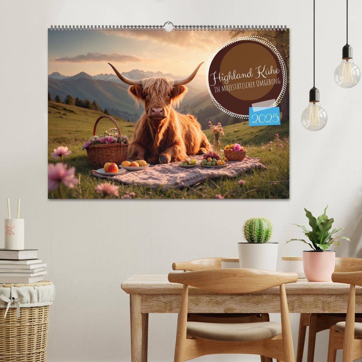 Bild: 9783383840784 | Highland Kühe (Wandkalender 2025 DIN A2 quer), CALVENDO Monatskalender