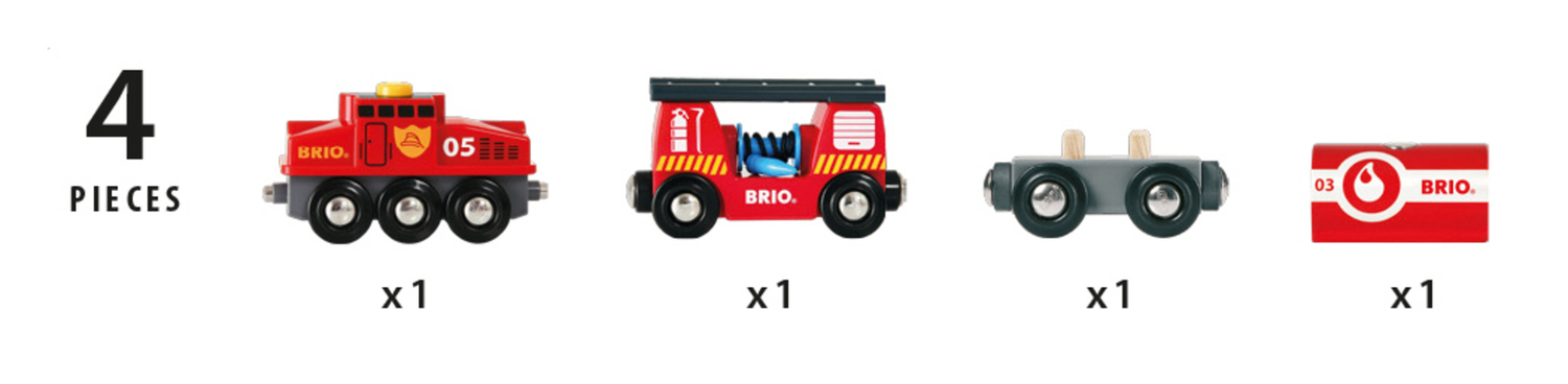 Bild: 7312350338447 | BRIO World 33844 Feuerwehr-Löschzug - Feuerwehrzug mit...