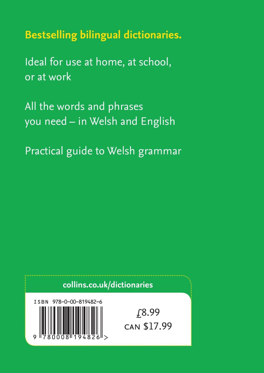 Rückseite: 9780008194826 | Spurrell Welsh Pocket Dictionary | The Perfect Portable Dictionary