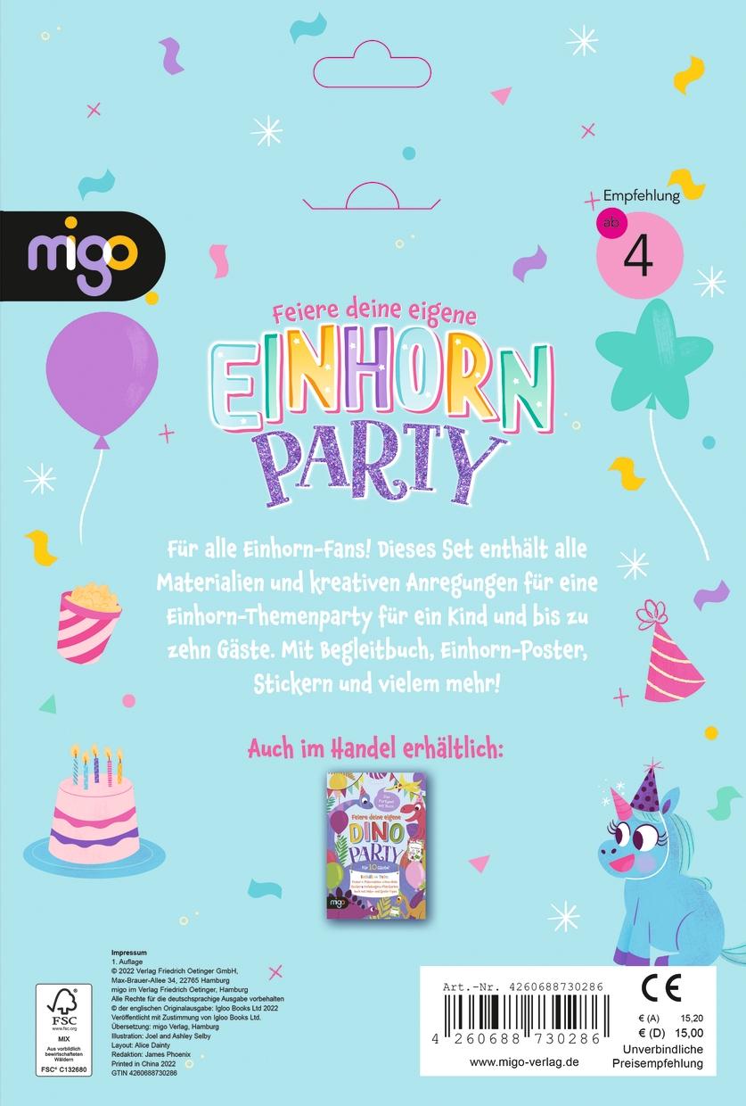 Rückseite: 4260688730286 | Feiere deine eigene Einhorn-Party | James Phoenix | Taschenbuch | Migo