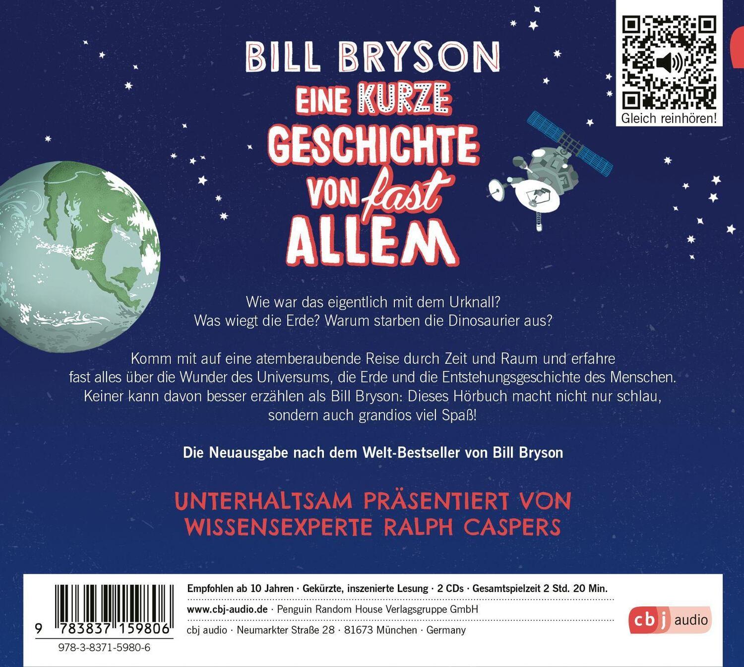 Bild: 9783837159806 | Eine kurze Geschichte von fast allem | Bill Bryson | Audio-CD | 2022