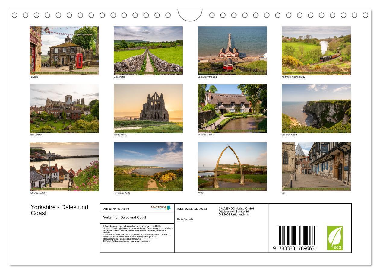 Bild: 9783383789663 | Yorkshire - Dales und Coast (Wandkalender 2025 DIN A4 quer),...