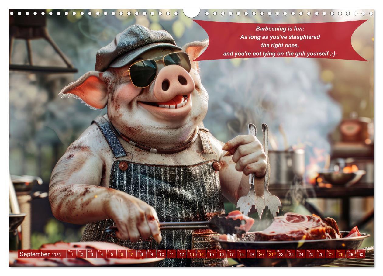 Bild: 9781325989546 | Funny charming animals as barbecue chef (Wall Calendar 2025 DIN A3...