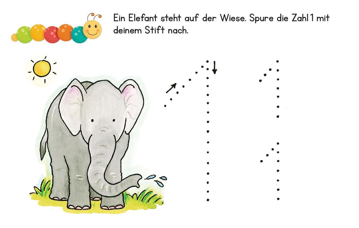 Bild: 9783845834832 | Lernraupe - Erste Zahlen | 50 Karten mit abwischbarem Stift | Buch