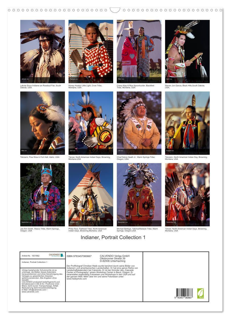 Bild: 9783457060667 | Indianer, Portrait Collection 1 (Wandkalender 2025 DIN A2 hoch),...