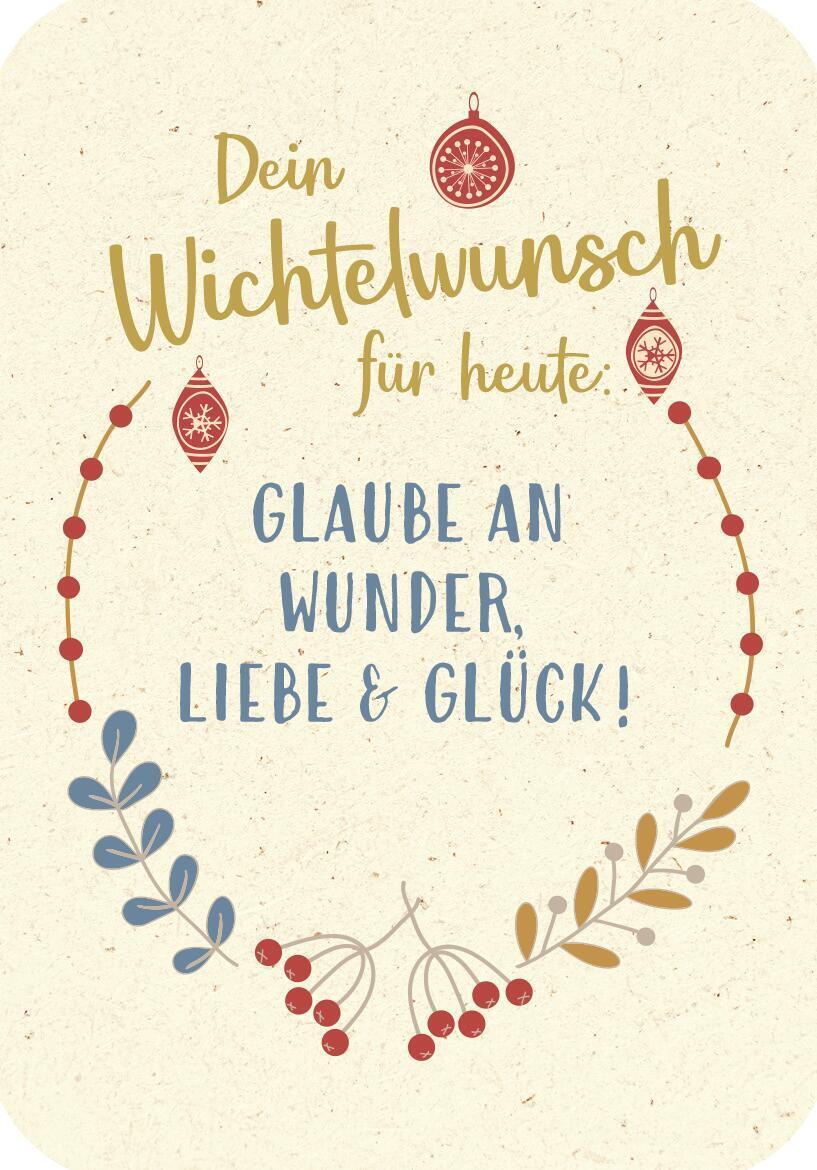 Bild: 9783845851242 | Wünsche von den Weihnachtswichteln | 24 Adventskärtchen | Taschenbuch