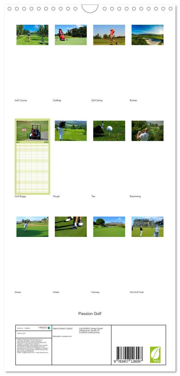 Bild: 9783457126097 | Familienplaner 2025 - Passion Golf mit 5 Spalten (Wandkalender, 21...