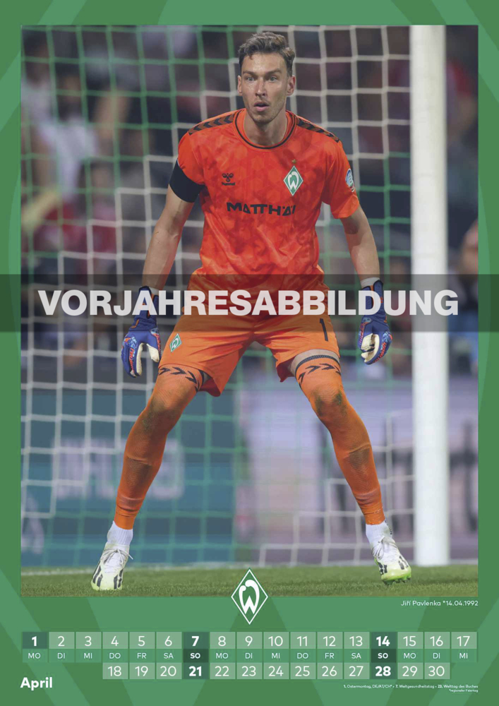 Bild: 4002725994493 | N NEUMANNVERLAGE - Werder Bremen 2025 Wandkalender, 29,7x42cm,...