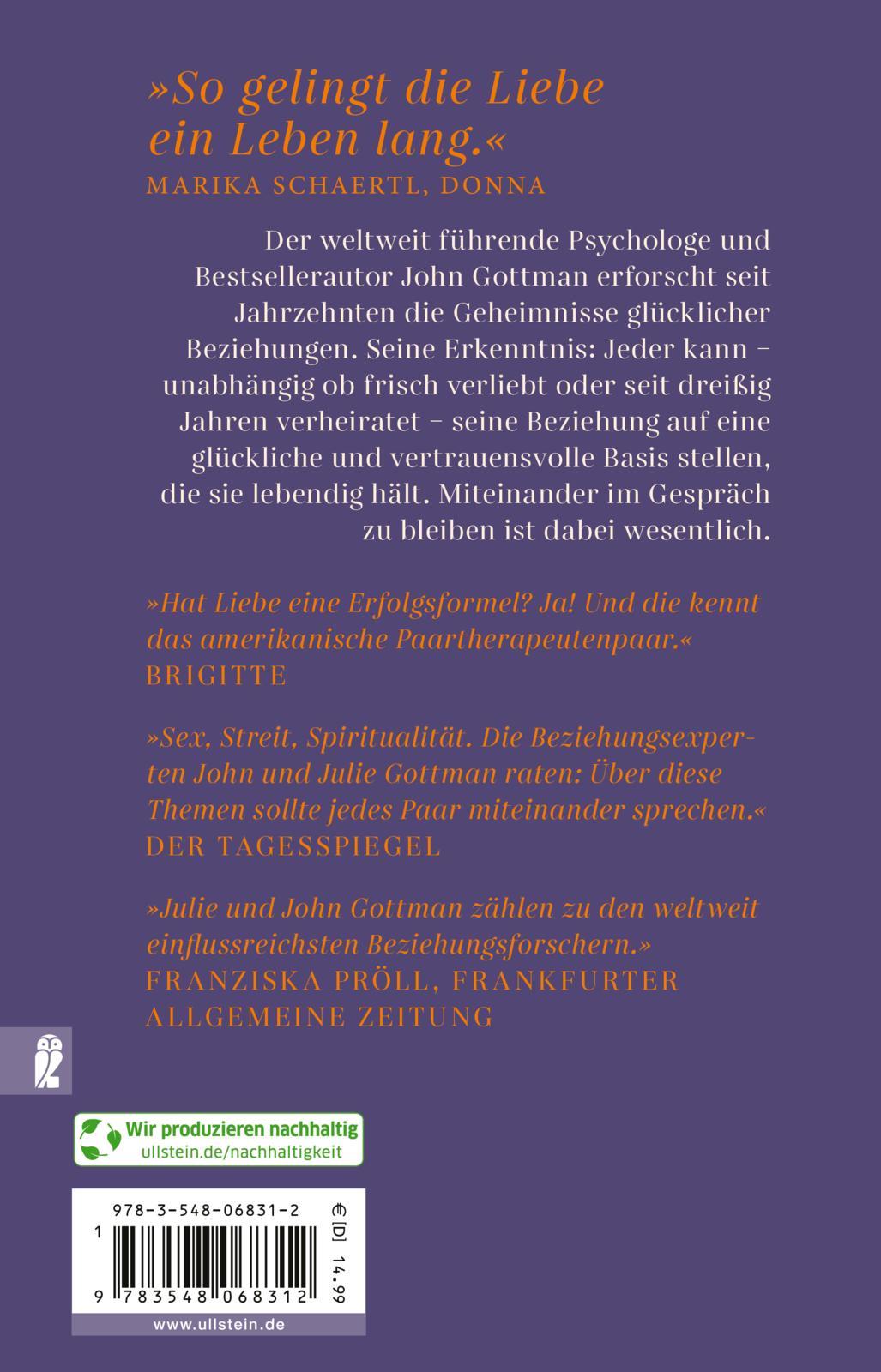 Rückseite: 9783548068312 | 8 Gespräche, die jedes Paar führen sollte ... | Gottman (u. a.) | Buch