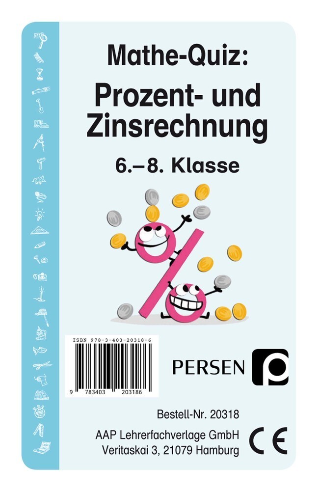 Cover: 9783403203186 | Mathe-Quiz: Prozent- und Zinsrechnung (Kartenspiel) | Liv von Halen