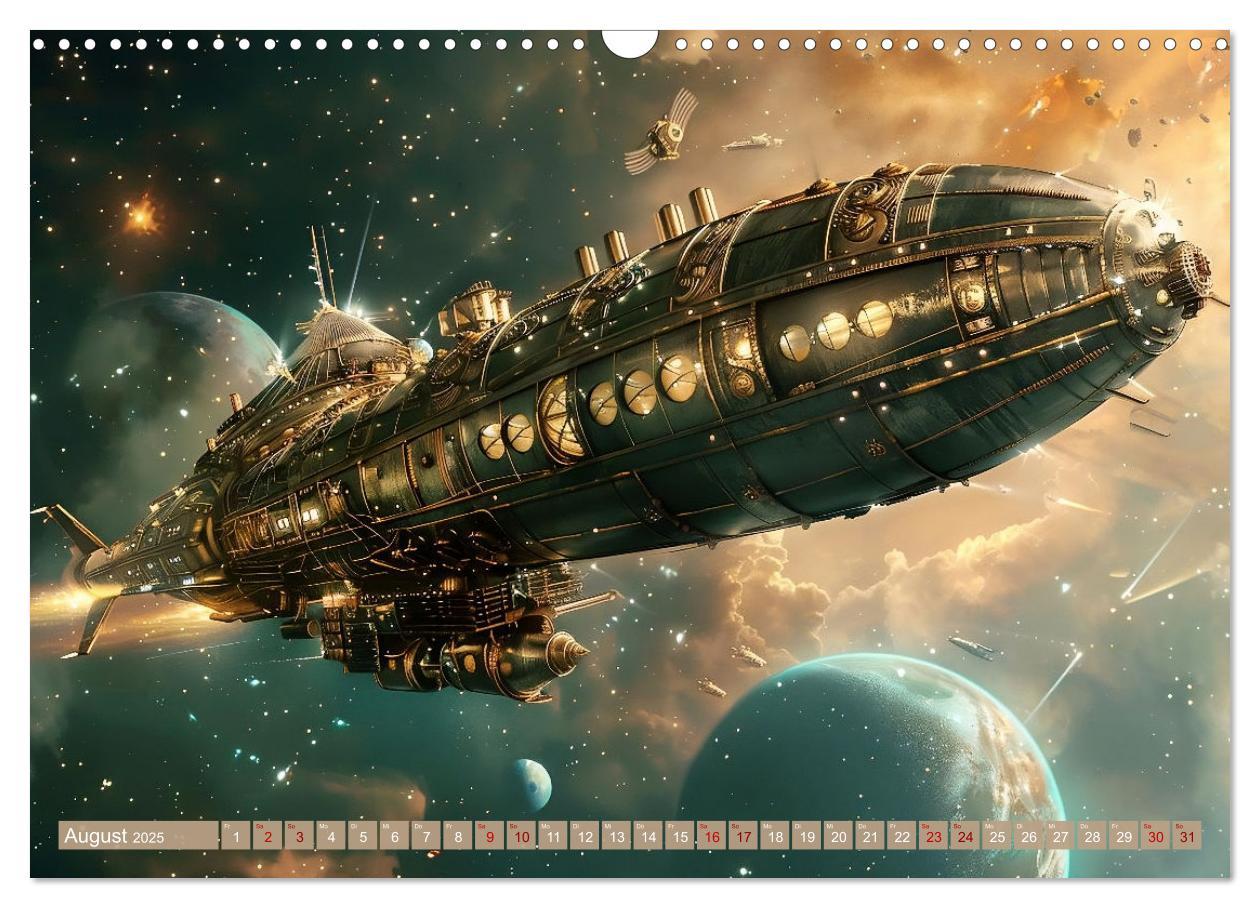 Bild: 9783435652204 | Steampunk im Weltall (Wandkalender 2025 DIN A3 quer), CALVENDO...