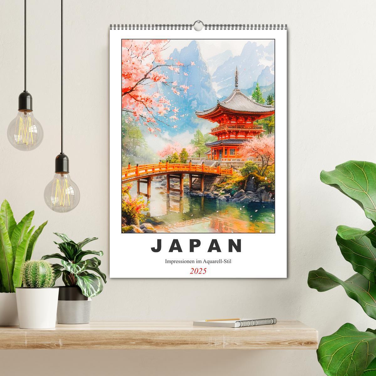 Bild: 9783383816079 | Japan. Impressionen im Aquarell-Stil (Wandkalender 2025 DIN A2...