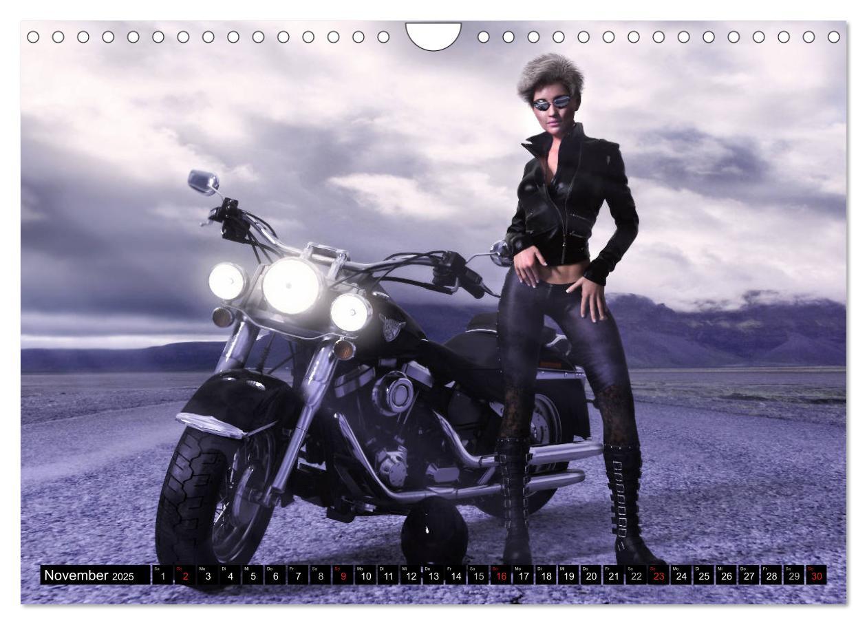 Bild: 9783435119653 | Frauen und Traumbikes (Wandkalender 2025 DIN A4 quer), CALVENDO...