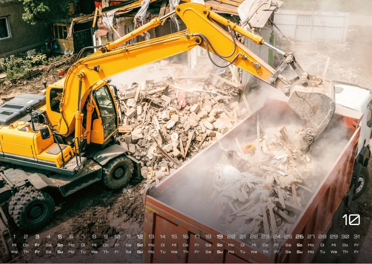 Bild: 9783986733841 | Baumaschinen - gigantische Bauhelfer - 2025 - Kalender DIN A3 | 15 S.