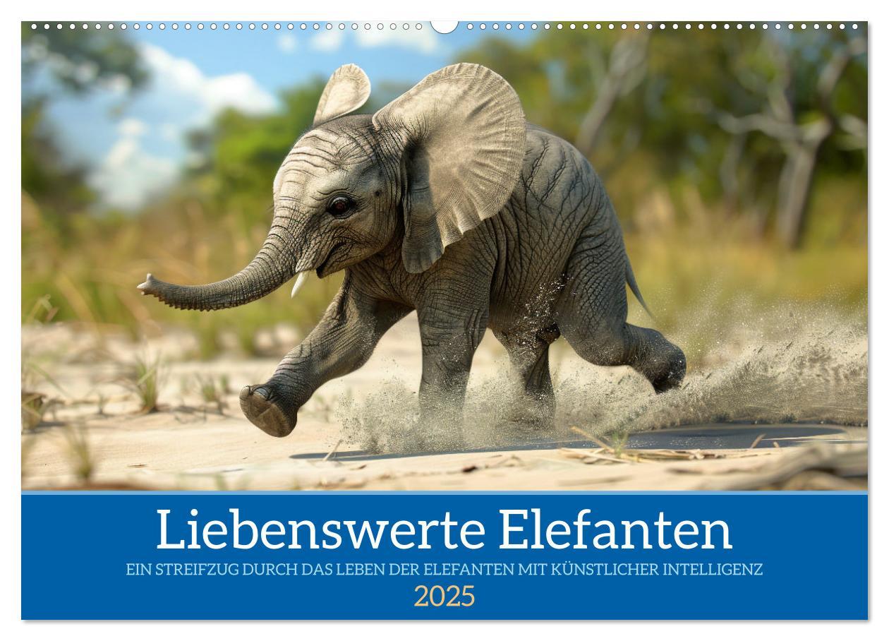 Cover: 9783383798030 | Liebenswerte Elefanten (Wandkalender 2025 DIN A2 quer), CALVENDO...