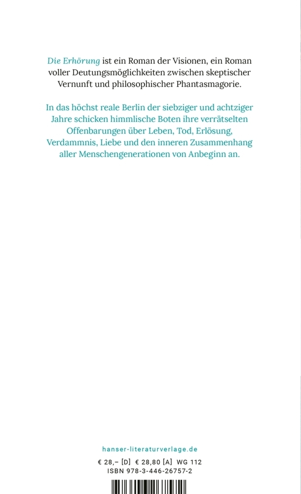 Bild: 9783446267572 | Die Erhörung | Roman | Thomas Lehr | Buch | 480 S. | Deutsch | 2021