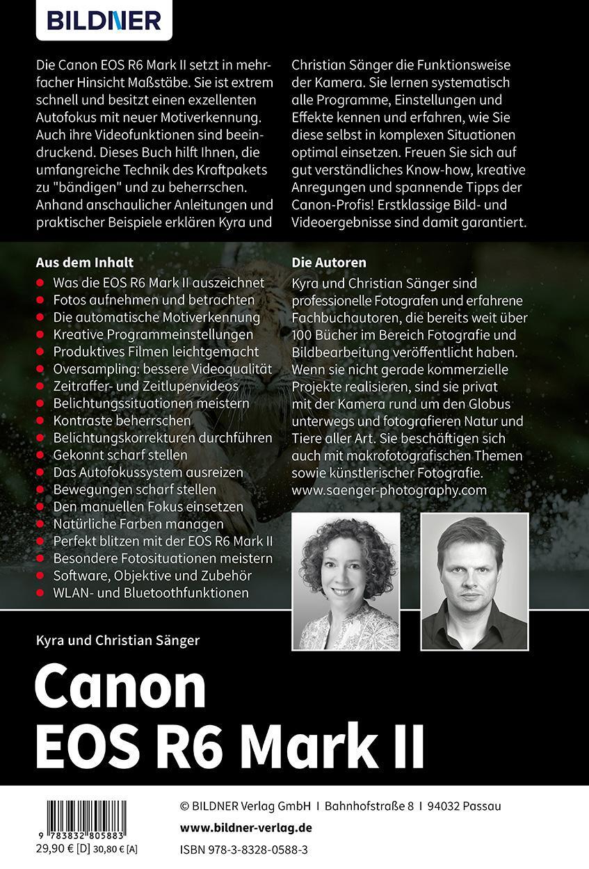 Rückseite: 9783832805883 | Canon EOS R6 Mark II | Das umfangreiche Praxisbuch zu Ihrer Kamera!