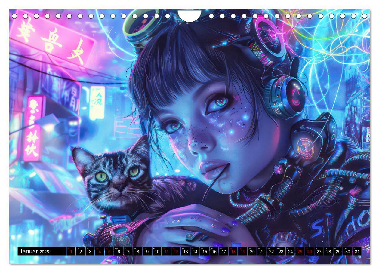 Bild: 9783435819461 | Cyberpunk - Hochtechnisierte Neonwelt (Wandkalender 2025 DIN A4...