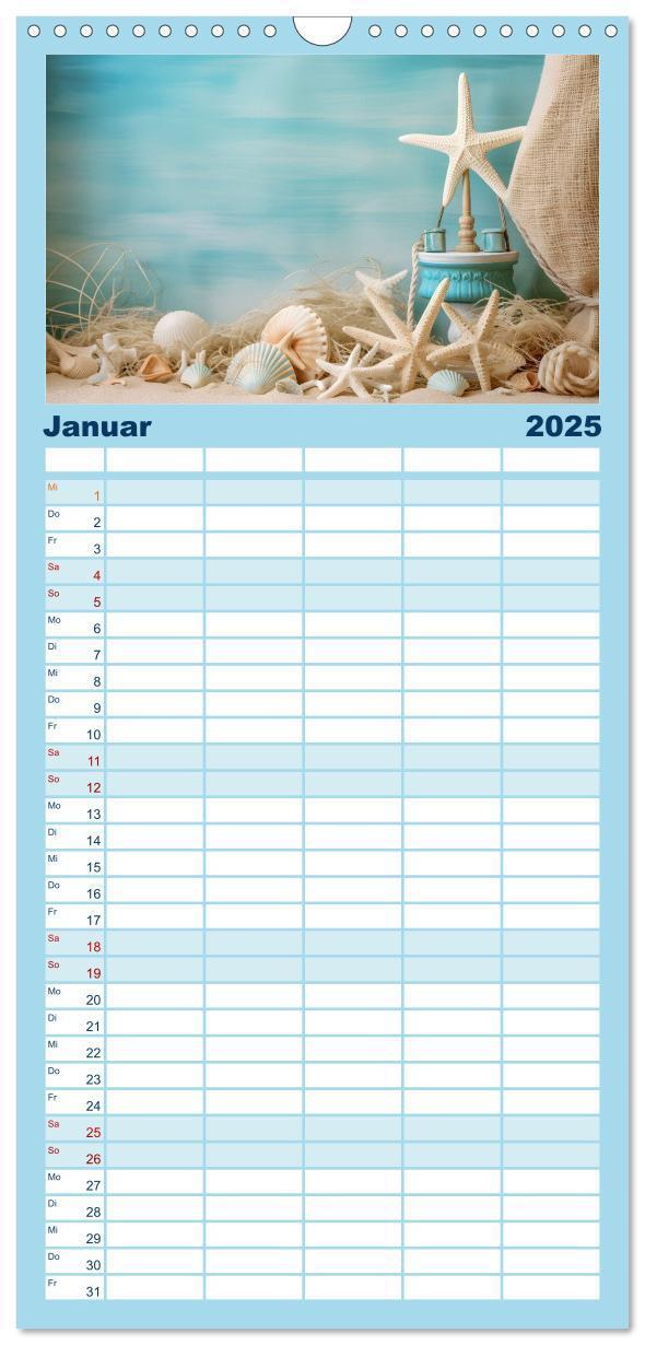 Bild: 9783457090787 | Familienplaner 2025 - Meeresträume mit 5 Spalten (Wandkalender, 21...