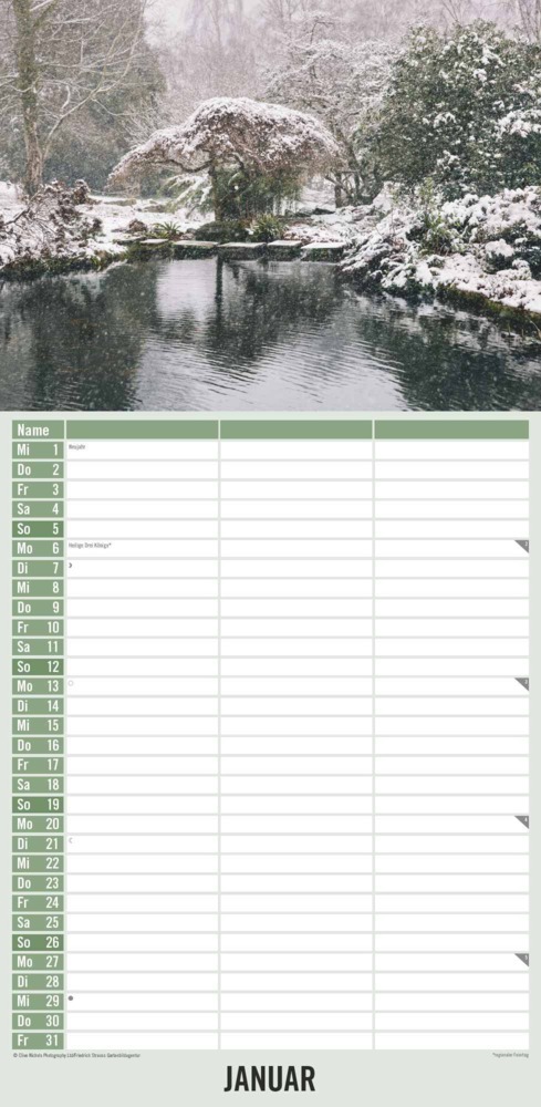 Bild: 4251732343262 | Alpha Edition - Gartenzauber 2025 Streifenplaner, 22x45cm, Kalender...