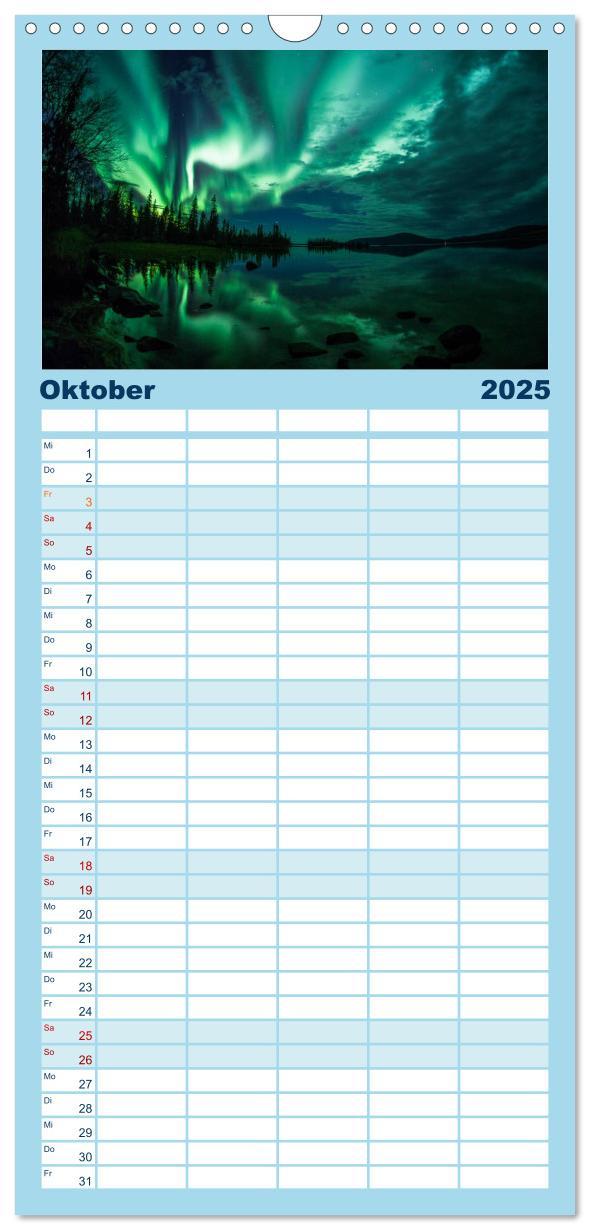 Bild: 9783457113837 | Familienplaner 2025 - Lappland mit 5 Spalten (Wandkalender, 21 x 45...