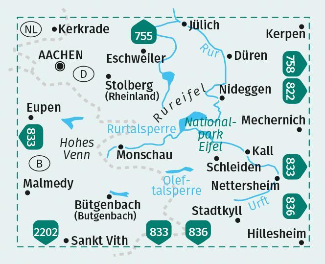 Bild: 9783991213963 | KOMPASS Wanderkarte 757 Aachen, Düren, Nationalpark Eifel,...