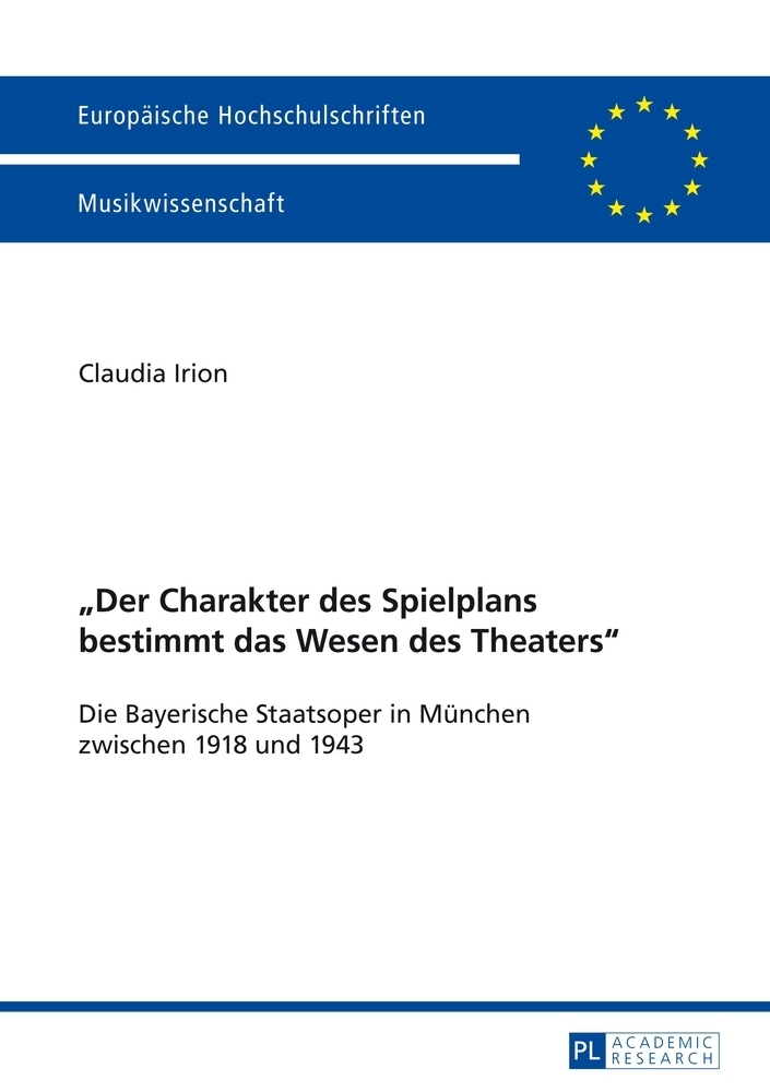 Cover: 9783631652879 | "Der Charakter des Spielplans bestimmt das Wesen des Theaters" | Buch