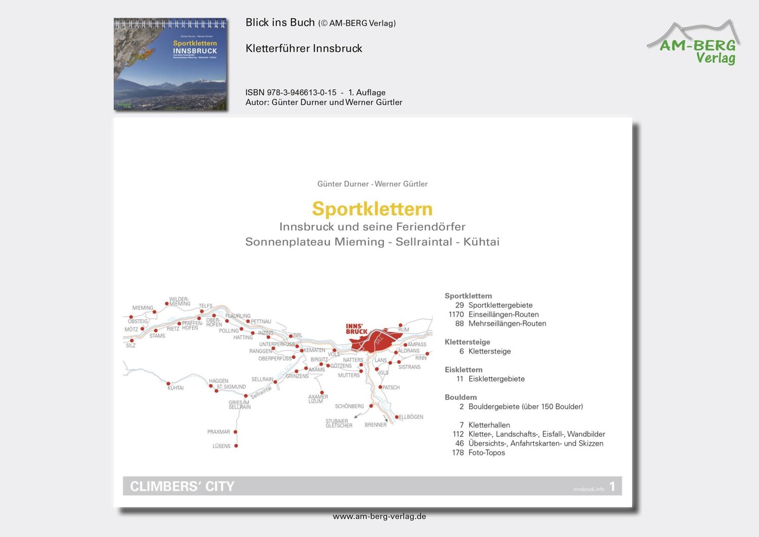 Bild: 9783946613015 | Sportklettern Innsbruck und seine Feriendörfer | Günter Durner (u. a.)