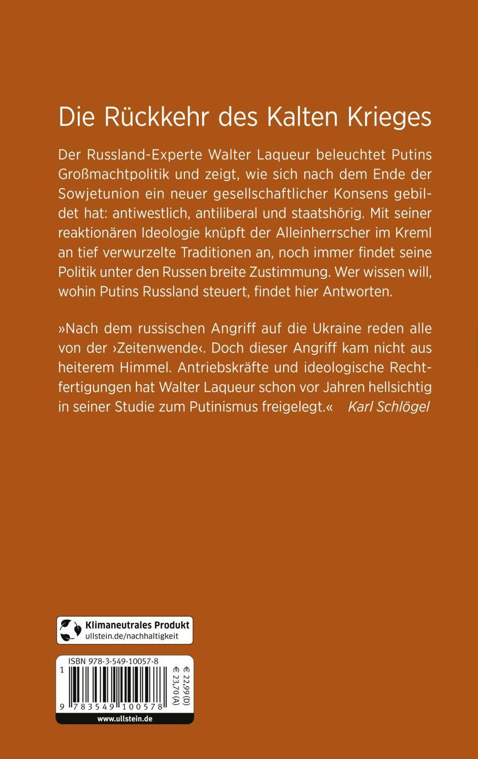 Rückseite: 9783549100578 | Putinismus | Walter Laqueur | Buch | 336 S. | Deutsch | 2022