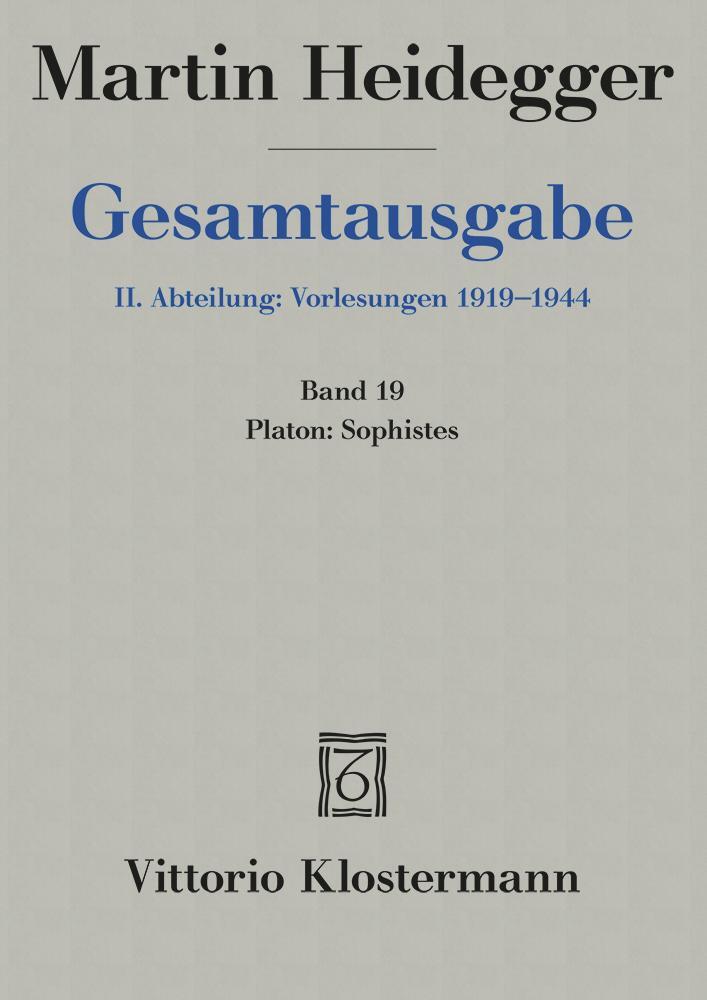 Cover: 9783465000969 | Gesamtausgabe. 4 Abteilungen / Platon: Sophistes | Martin Heidegger