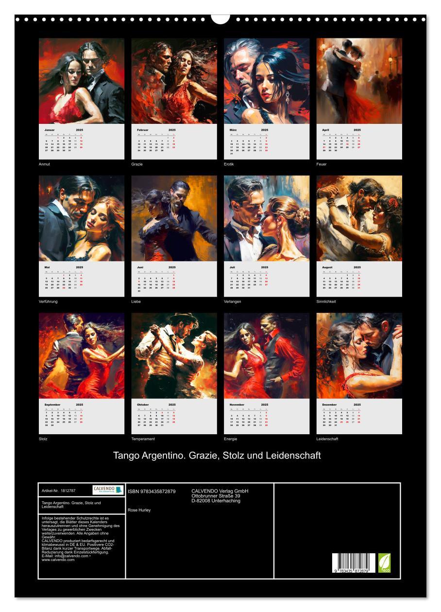 Bild: 9783435872879 | Tango Argentino. Grazie, Stolz und Leidenschaft (Wandkalender 2025...