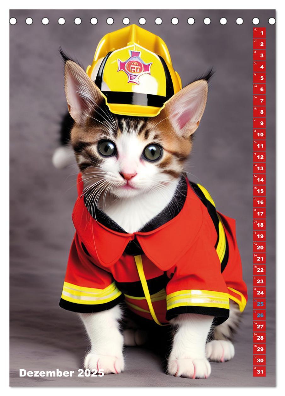 Bild: 9783435882540 | Feuerwehr - Tierischer Feuerwehrkalender (Tischkalender 2025 DIN A5...