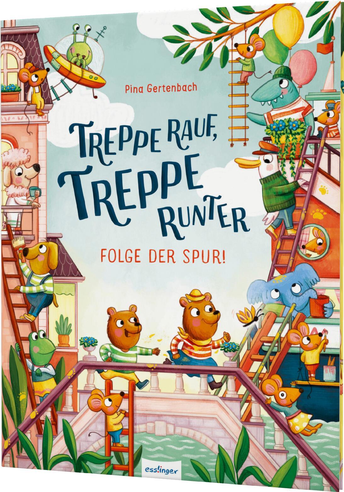 Cover: 9783480237869 | Treppe rauf, Treppe runter - Folge der Spur! | Suchbilder ab 4 Jahren