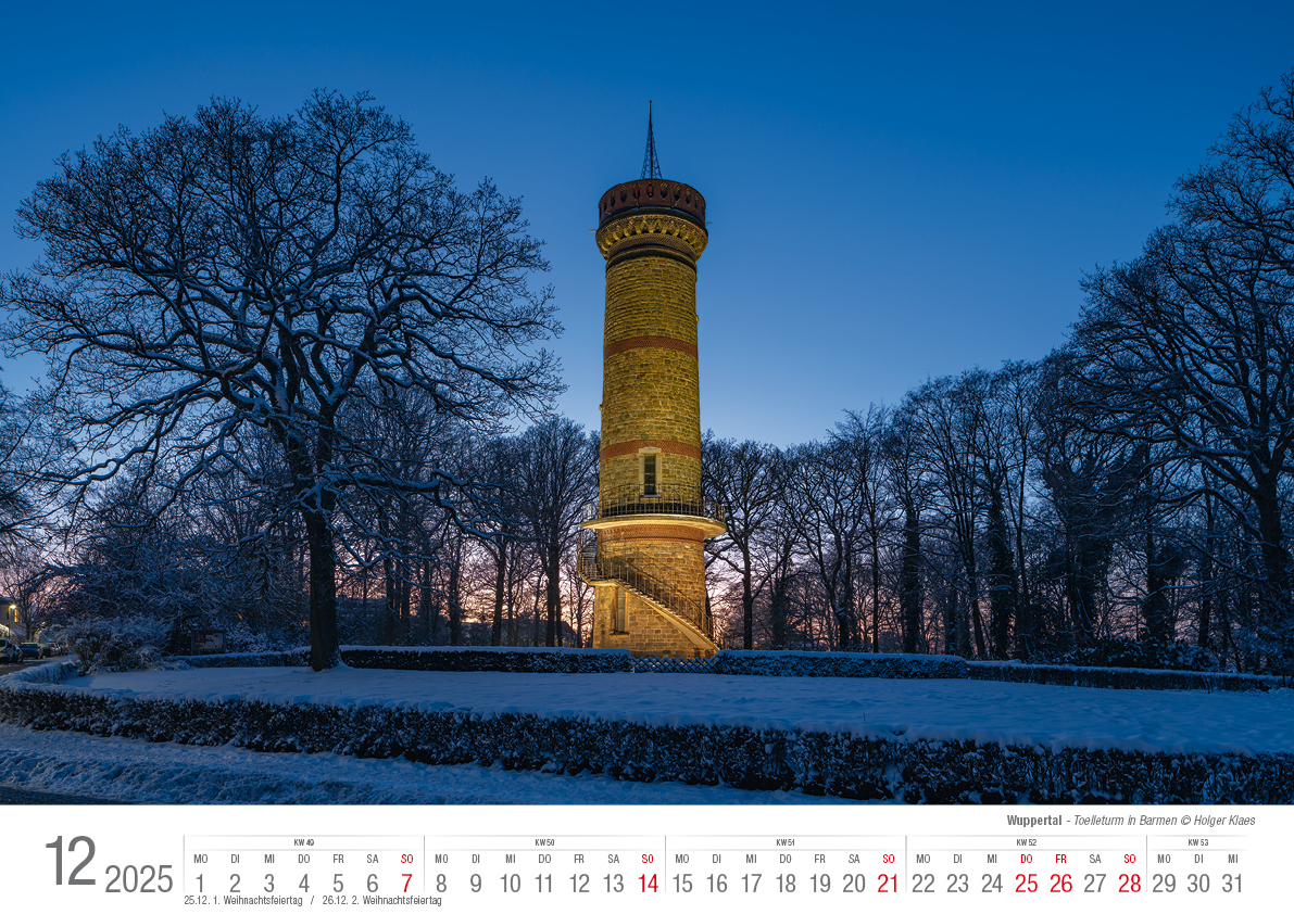 Bild: 9783965352278 | Wuppertal 2025 Bildkalender A3 Spiralbindung | Holger Klaes | Kalender