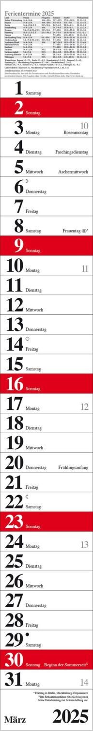 Bild: 9783731879534 | Streifenplaner Praktika Rot 2025 | Verlag Korsch | Kalender | 12 S.