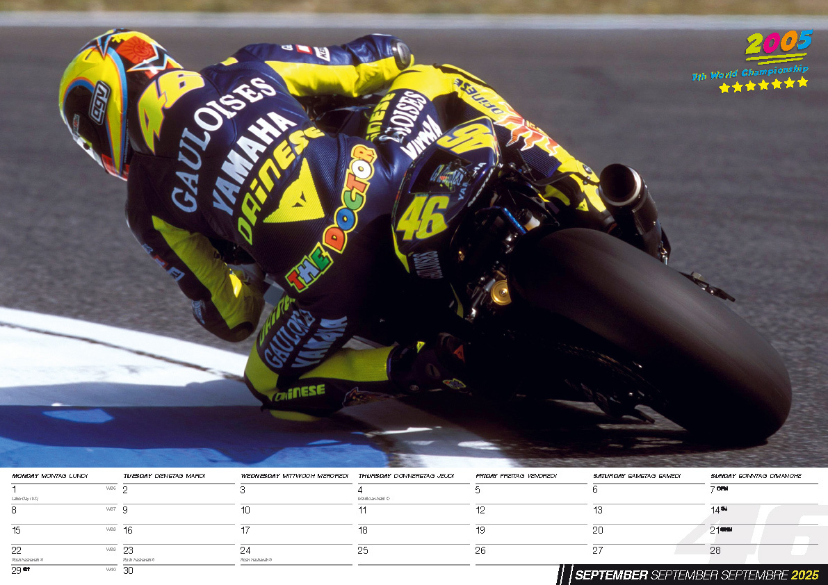 Bild: 9798893610413 | Valentino Rossi Kalender 2025 | Der MotoGP Star | Kalender | 14 S.